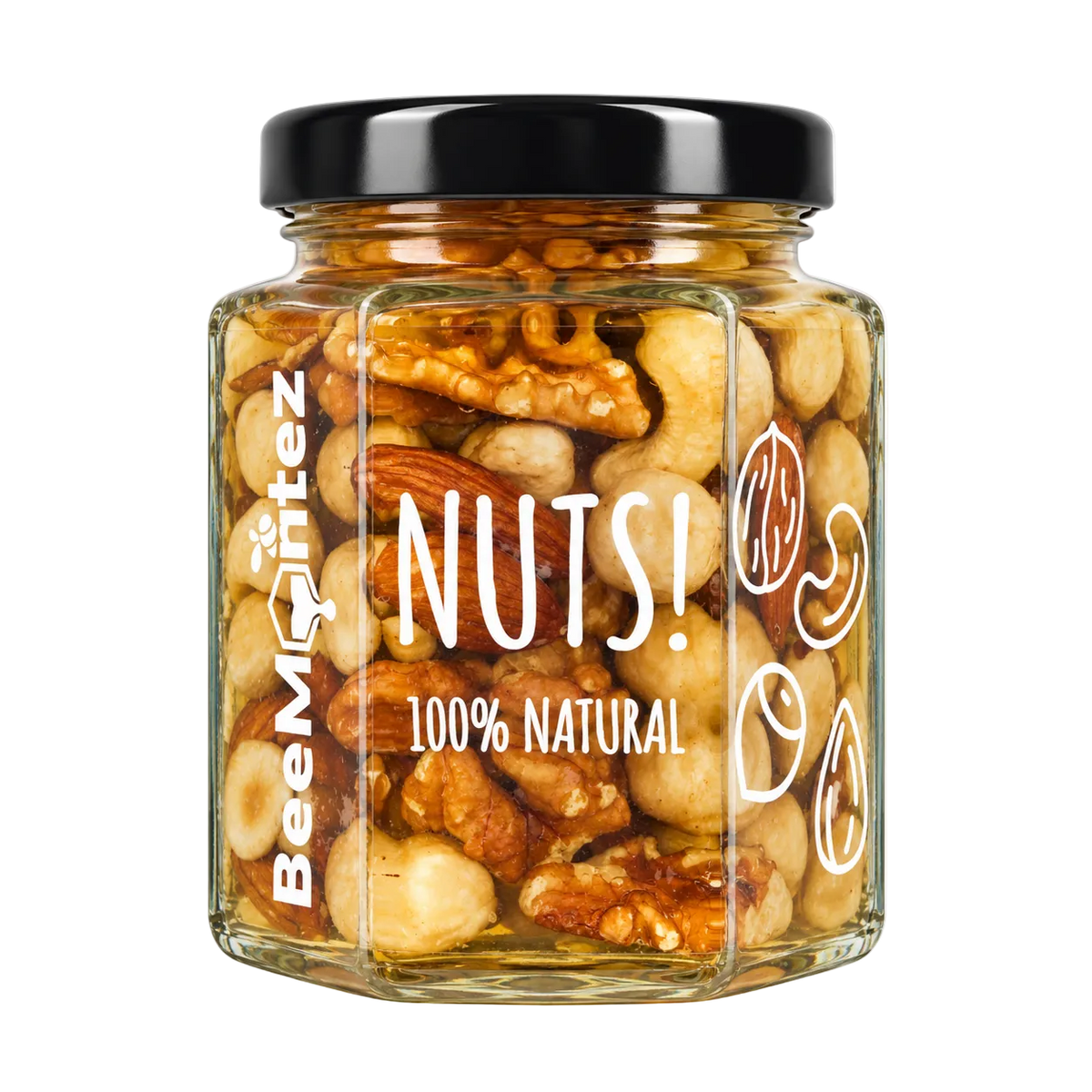 BeeMontez Nuts acaciahoning met vier soorten noten