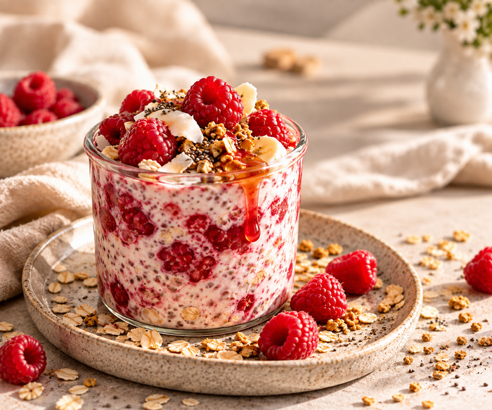 Raspberry Overnight Oats