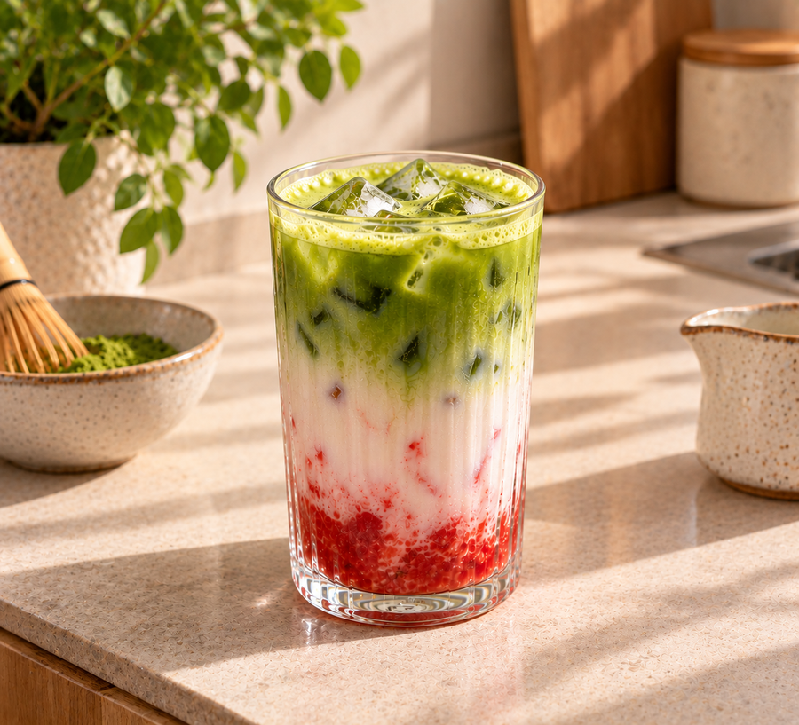 Strawberry Iced Matcha